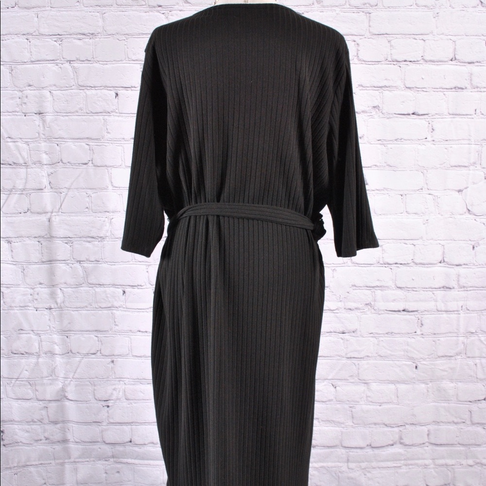 Ashley Stewart Black Striped Ribbed Dress Sz 22/24 - Picture 5 of 9